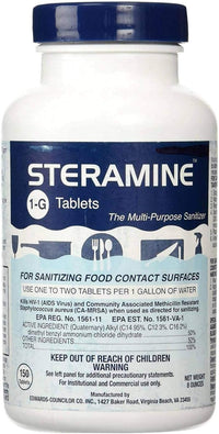Edwards-Councilor S150E48 Steramine Sanitizer Tablets (Sanitabs) 150 Count Bottle.